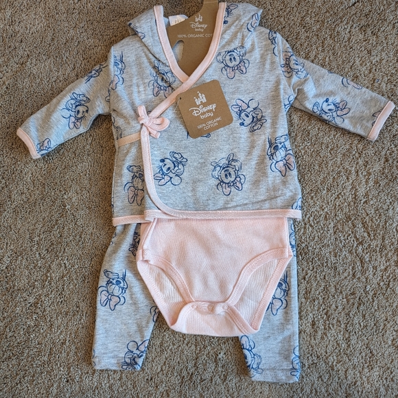 Disney Other - Disney Baby Minnie Mouse 100% Organic Cotton 3 Piece Set Size 3-6 months